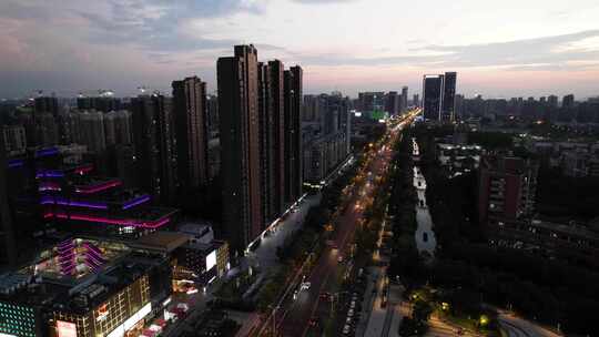 黄昏城市夜景