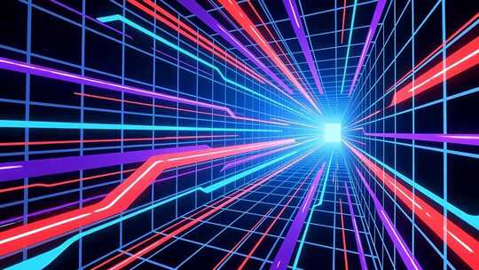 科技线条穿梭网格4K