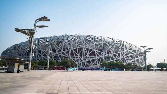 4K北京鸟巢体育馆大范围移动延时摄影