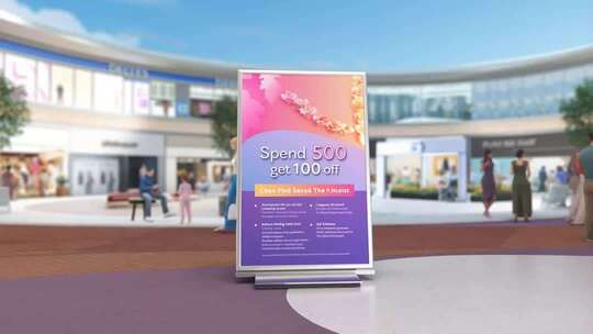 商场内促销广告牌展示