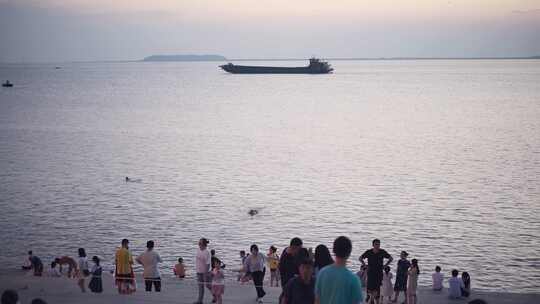 岳阳洞庭湖景区巴陵广场航拍