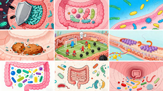 肠道菌群的动画演示 益生菌守护肠道动画