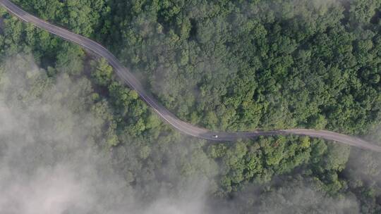 吉林通化长白山道路航拍