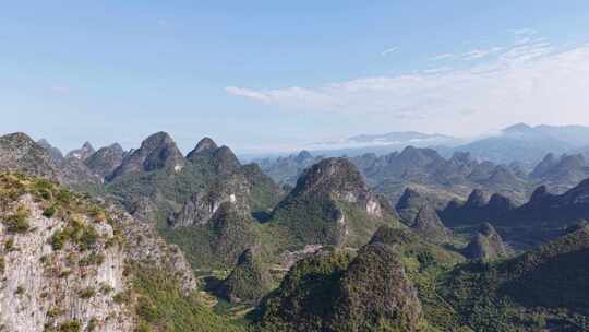 广西桂林喀斯特地貌桂林山水航拍