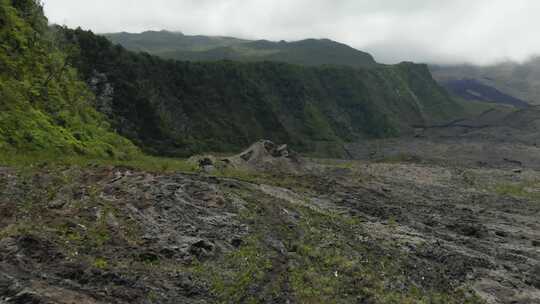 火山，悬崖，岩石，留尼汪岛