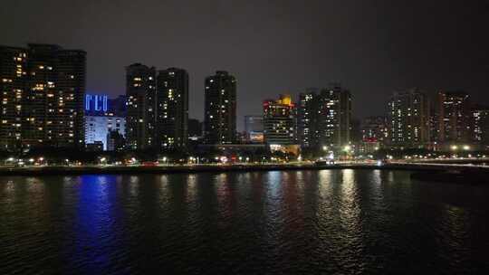 珠海香洲区夜景航拍