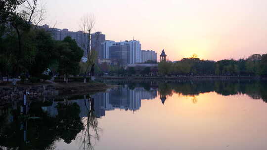 武汉东西湖常青花园中心公园风景