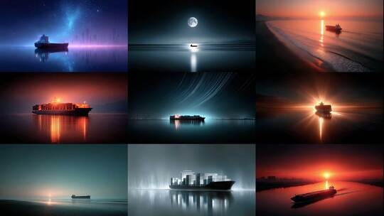 集装箱货轮航运的光影诗篇(前149S快速预览)