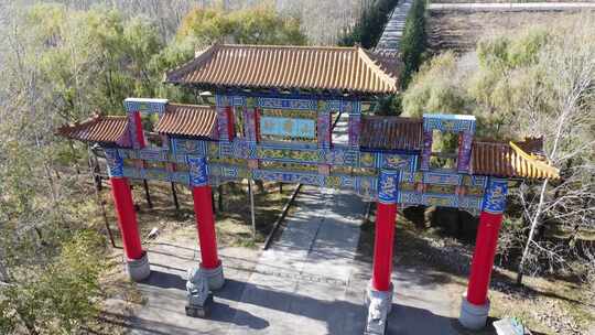 航怕 夏季 风景 牌坊视频素材模板下载