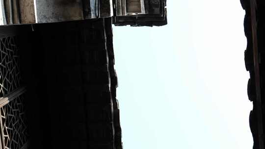 乌镇古镇的马头墙徽派建筑视频素材模板下载