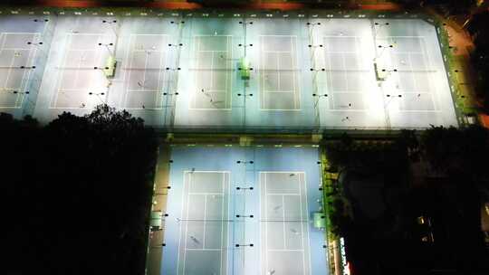 广州网球场夜景视频素材模板下载