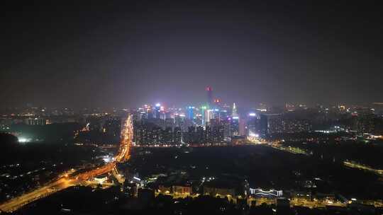 贵州省贵阳市主城区城市夜景航拍