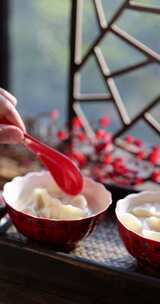节日包饺子 春节 冬至 中华传统美食竖屏