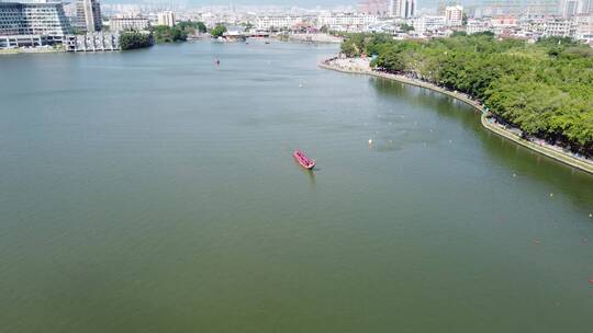 航拍划龙舟比赛4k摄影