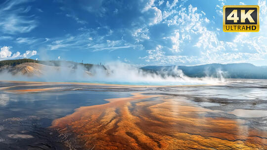 蓝天白云水雾黑龙江五大连池漠河自然风光