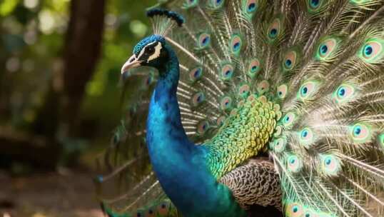 开屏孔雀特写素材