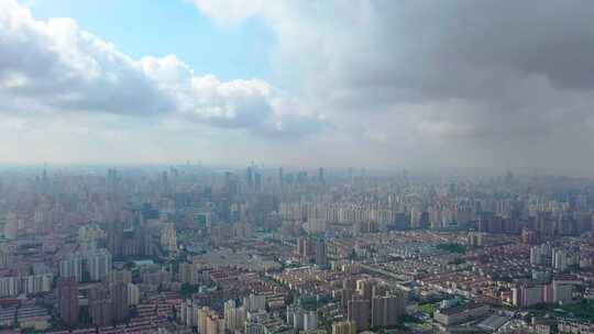 鸟瞰城市 上海 静安 共和新路 汶水路