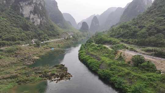 贵州河池喀斯特地貌航拍视频素材模板下载