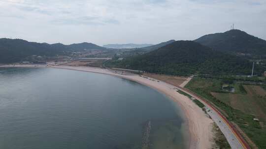 大海海浪沙滩礁石烟台长岛航拍