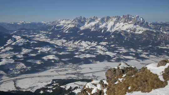 阿尔卑斯山和基茨比厄尔的全景视频素材模板下载