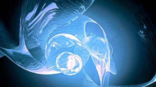 抽象透明流体3D动画效果