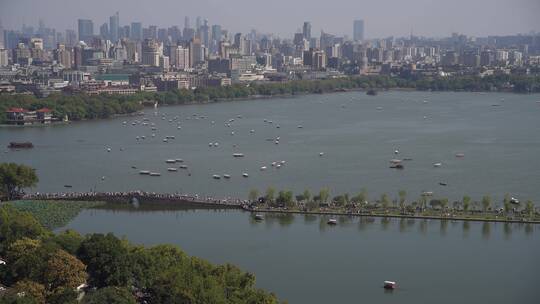 杭州西湖宝石山风景视频