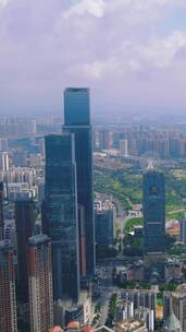 4K航拍广西东盟商务区城市高楼建筑