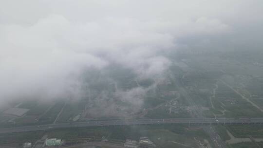 上海闵行区上空俯拍4K延时