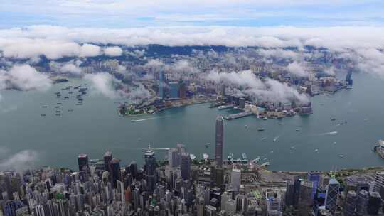 香港航拍  大湾区 香港地标建筑 CBD港岛