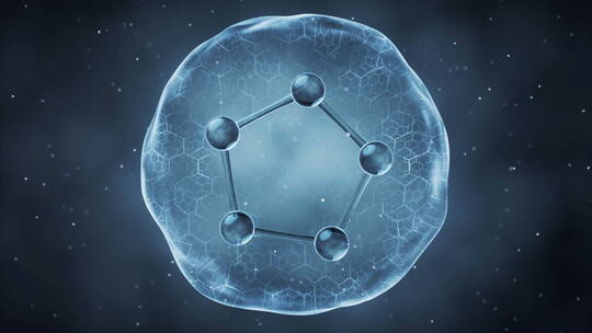 薄膜内的分子结构3D渲染视频素材模板下载