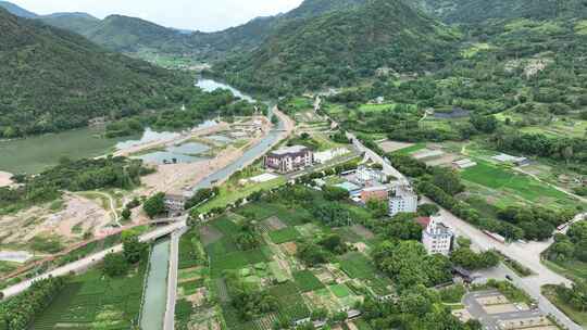 航拍福建宁德霍童古镇风光