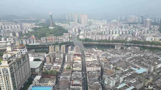 广东省江门市台山市台城历史文化街区航拍