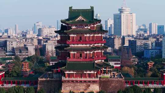 江西南昌滕王阁城市建筑风光航拍