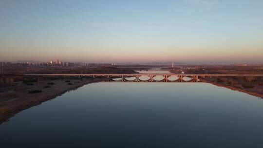 石家庄地标 复兴大街 滹沱河 湿地