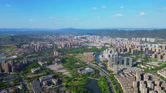 璧山城市高空航拍空镜头重庆市璧山区