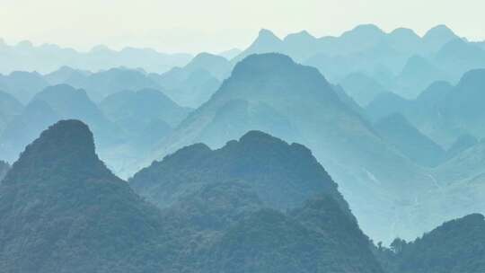 航拍南岭山脉大山高山山峰山脊岭南大地