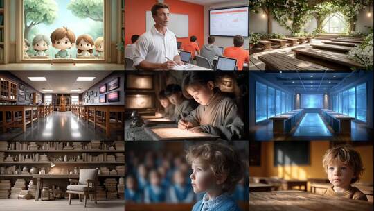 童真教室书香满溢未来希望高清在线视频素材下载