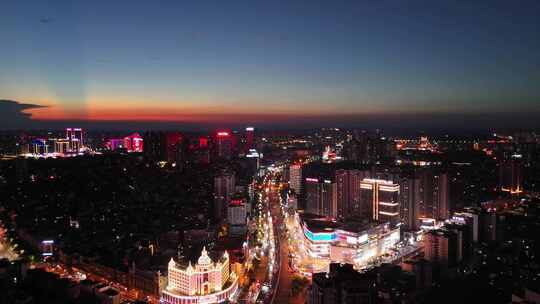 航拍四川泸州夜景泸州城市建设