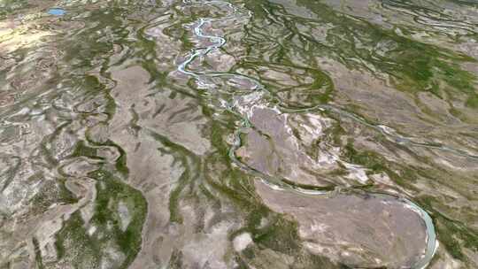 西藏阿里地区河流大地脉络