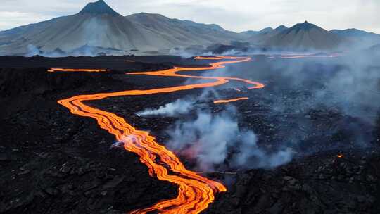 火山地貌 熔岩奔涌 地质奇观 自然震撼