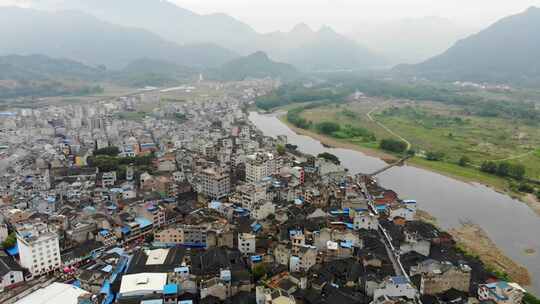 航拍福建宁德霍童古镇风光