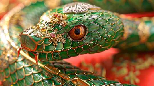 金玉灵蛇形象 中国蛇年2025春节乙巳年