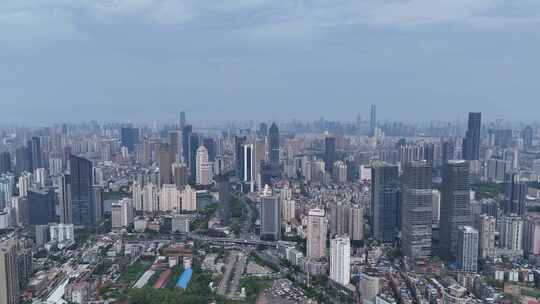 合集航拍湖北武汉城市天际线CBD高楼建筑