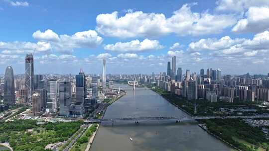 琶洲珠江新城广州塔航拍视频素材模板下载