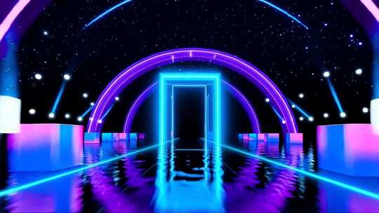 4k霓虹动感炫酷赛博朋克穿梭背景合集