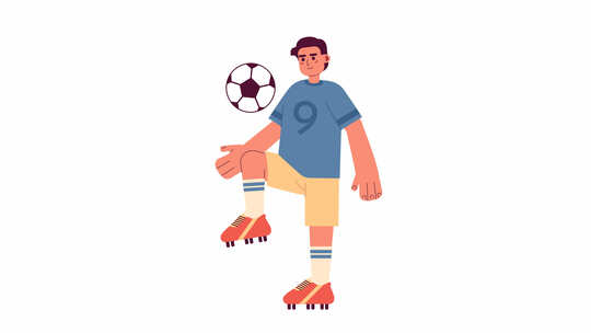 动画巴西足球运动员视频素材模板下载