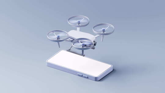 无人机飞行器科技概念循环动画三维渲染