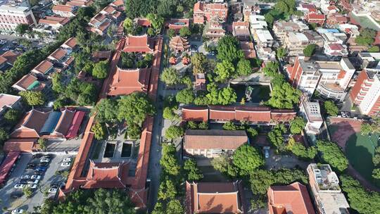 泉州承天寺航拍市区老城区鲤城区建筑风光