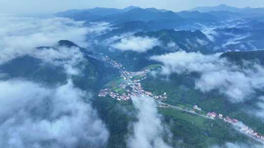 航拍美丽新农村乡村建设现代农业