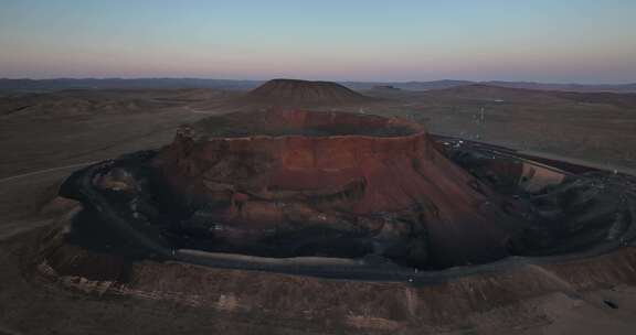 乌兰哈达火山傍晚航拍